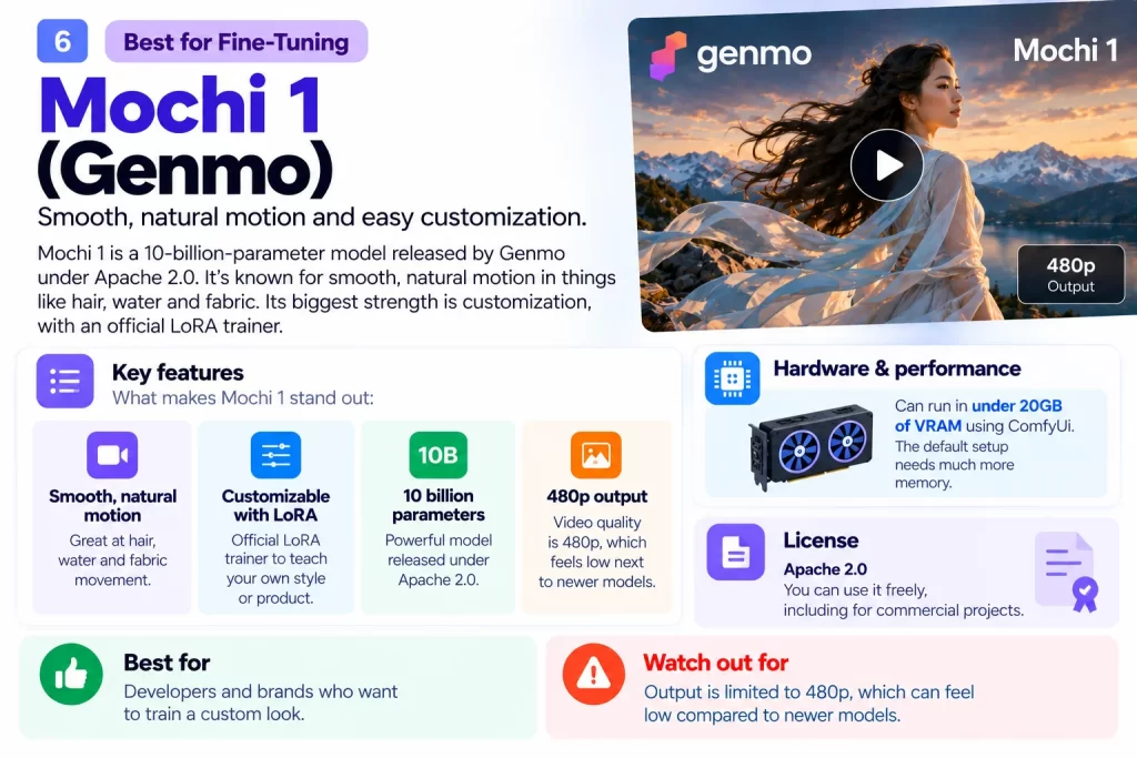 Mochi 1 (Genmo) Best for Fine-Tuning