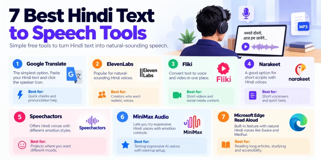 The 7 Best Free Text to Speech Hindi Tools (2026)